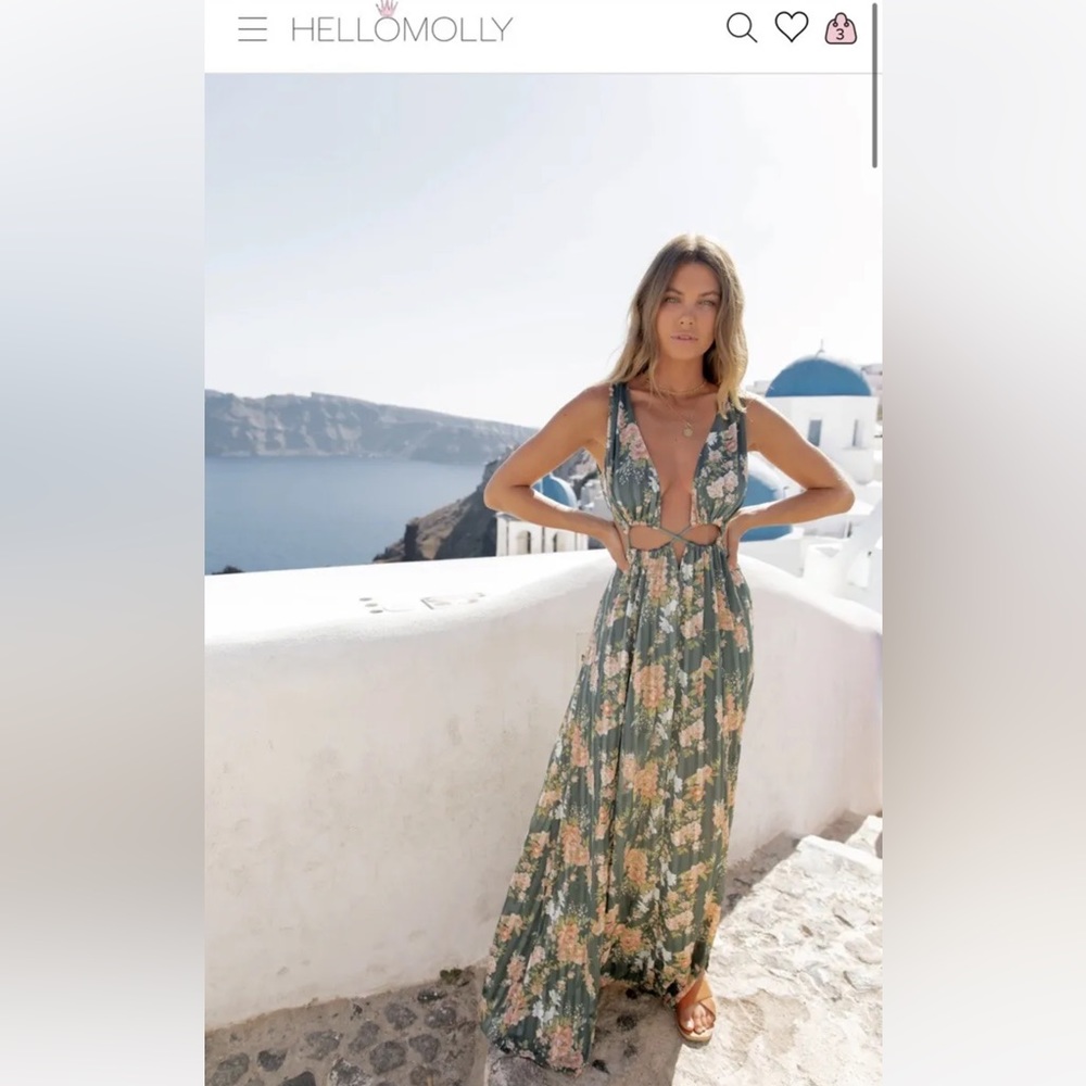 NWT! Hello Molly Forest Fairy Maxi Dress Sage - Small